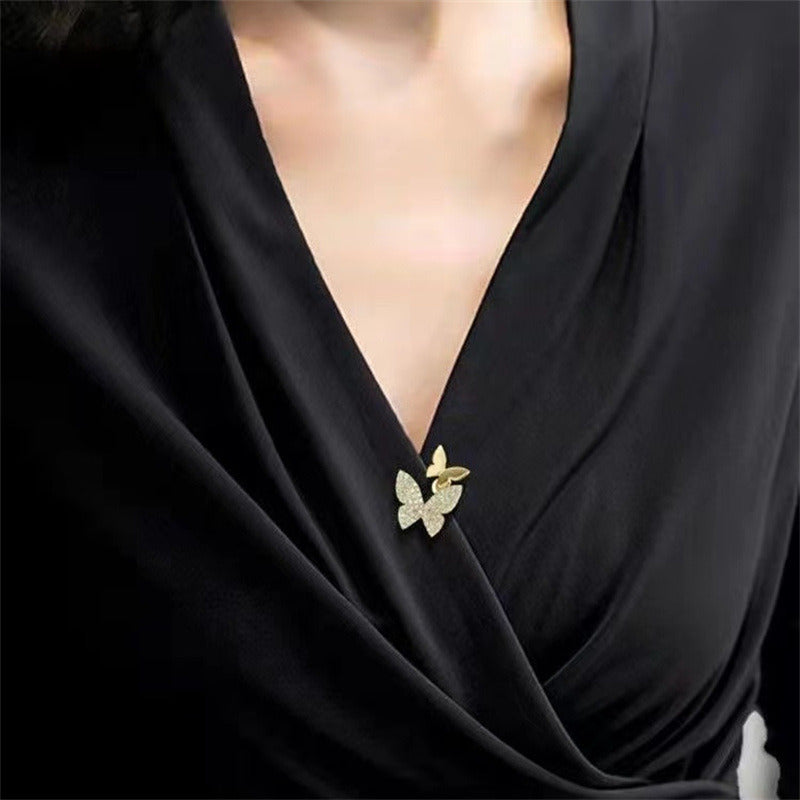 Simple And Versatile Opal Neckline Shirt Cardigan Collar Pin Brooch