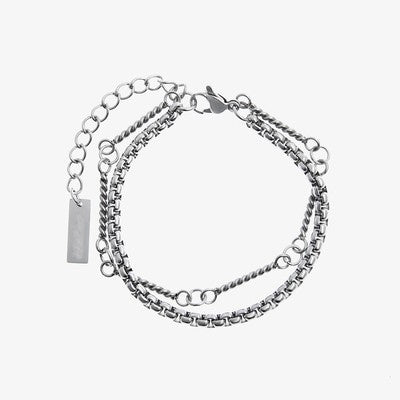 Fashion Titanium Steel Bracelet Men's Double Layer