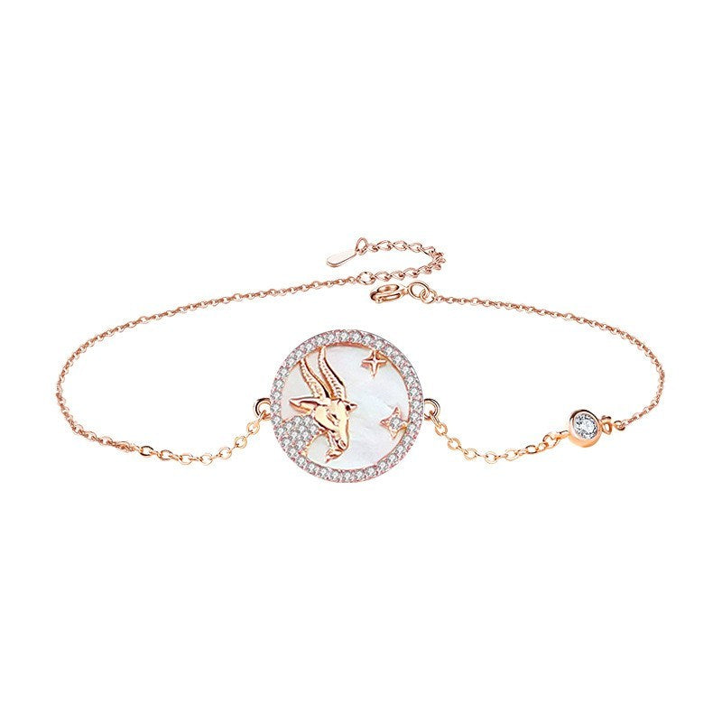 Twelve Constellations Bracelet Female Sterling Silver