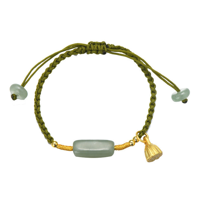 Female Lotus Flower Jade Bracelet