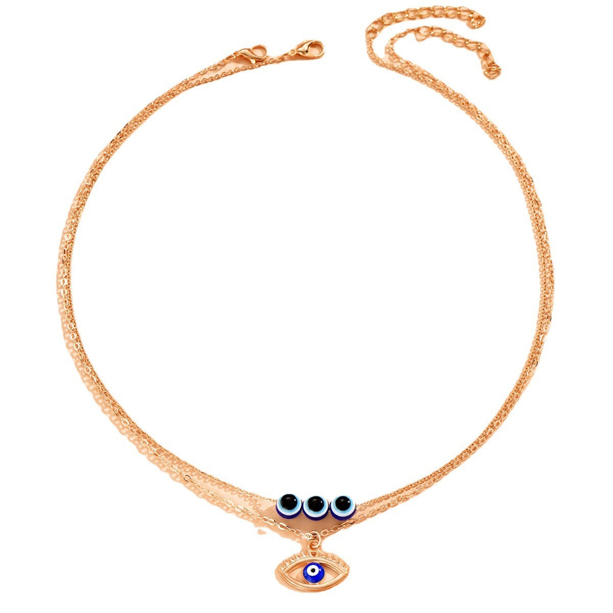 Demon Eye Pendant Necklace Female Alloy Blue Eyes Clavicle Chain