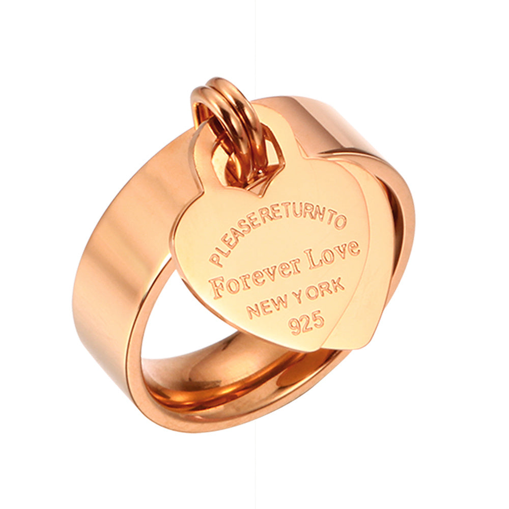 Men's And Women's Fashion Letters Peach Heart Ring Bracelet