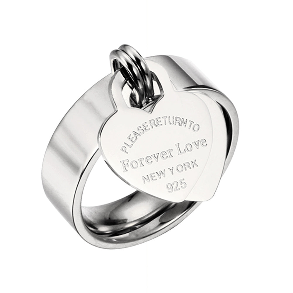 Men's And Women's Fashion Letters Peach Heart Ring Bracelet