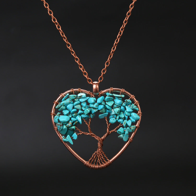 Natural Stone Colorful Tree Root Necklace