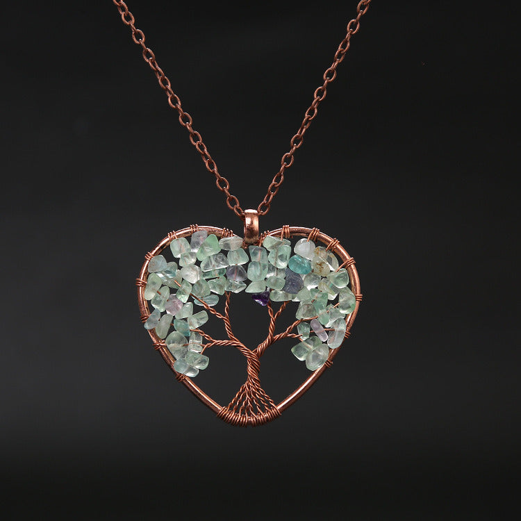 Natural Stone Colorful Tree Root Necklace