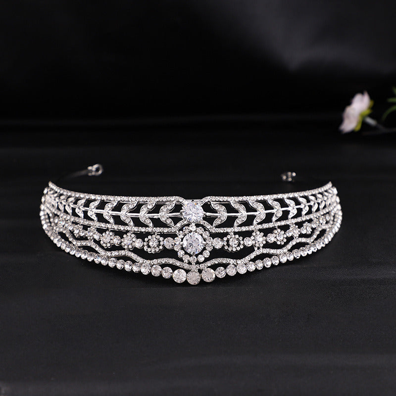 European And American Zircon Bride Crown Retro Palace Style