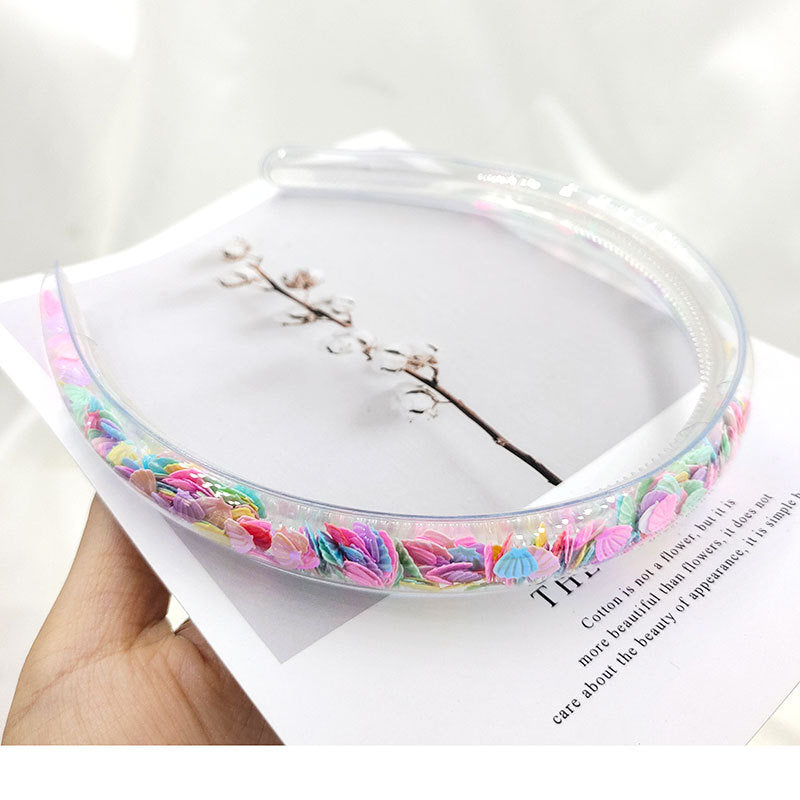 Quicksand Children's Transparent PVC Sequin Hair Hoop Children's Hair Accessories