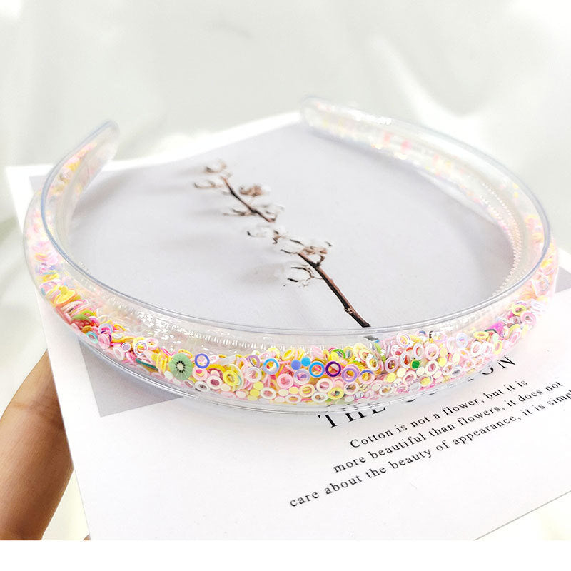 Quicksand Children's Transparent PVC Sequin Hair Hoop Children's Hair Accessories