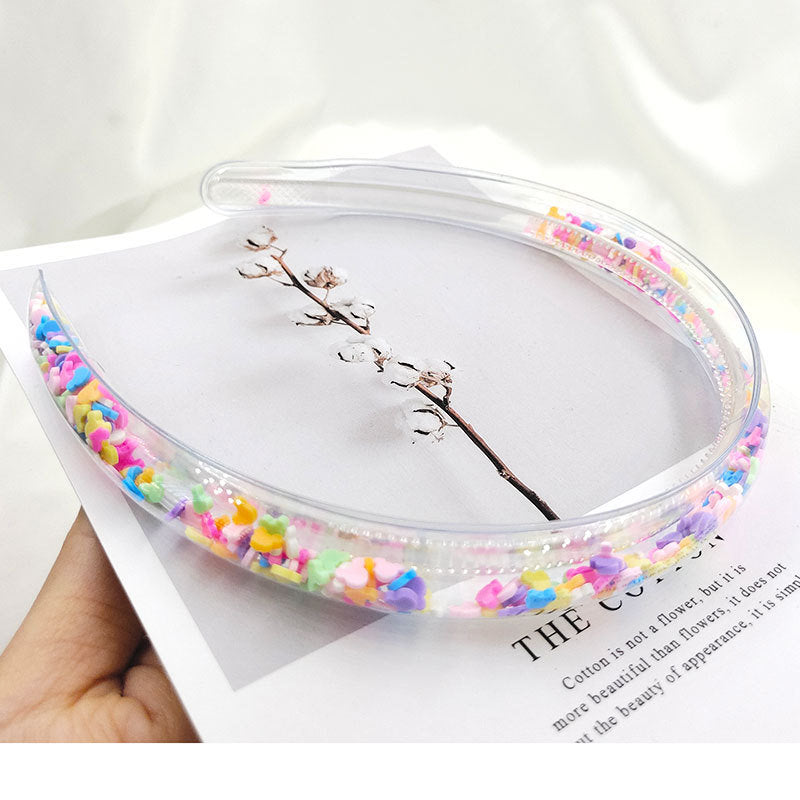 Quicksand Children's Transparent PVC Sequin Hair Hoop Children's Hair Accessories