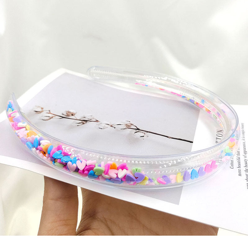 Quicksand Children's Transparent PVC Sequin Hair Hoop Children's Hair Accessories