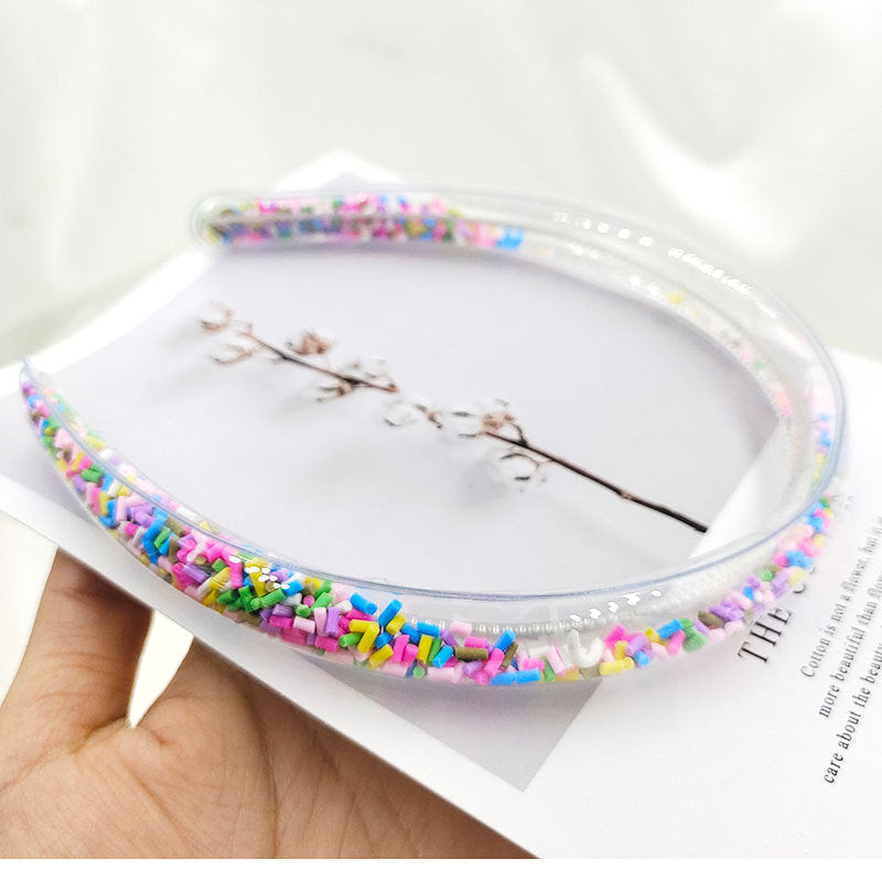 Quicksand Children's Transparent PVC Sequin Hair Hoop Children's Hair Accessories