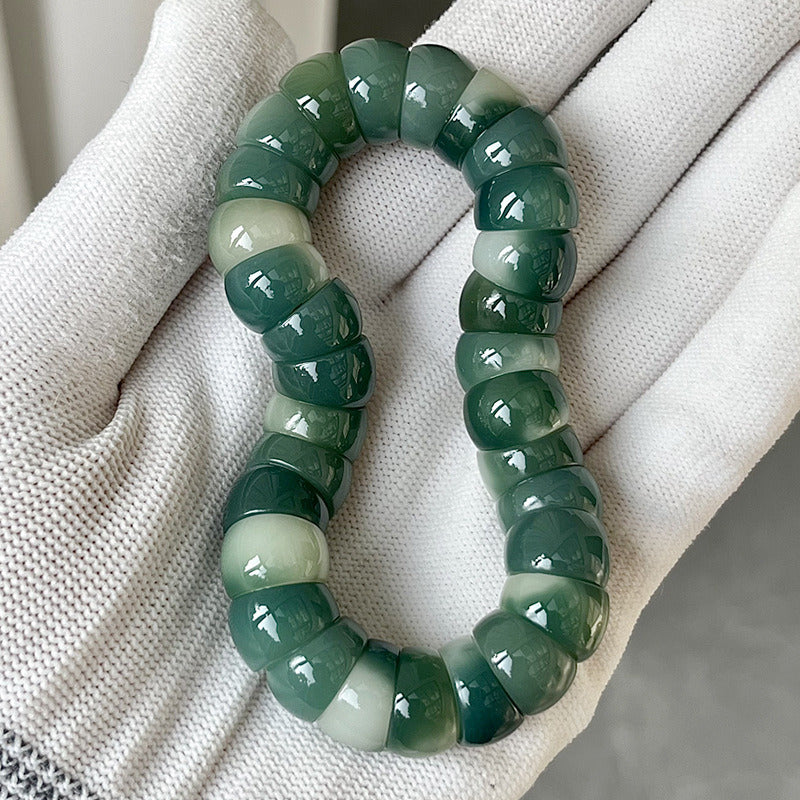Natural Bodhi Root Floating Flower Gradient Color Around Finger Johor Beads Play Rosary Bracelet