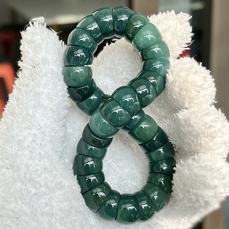 Natural Bodhi Root Floating Flower Gradient Color Around Finger Johor Beads Play Rosary Bracelet