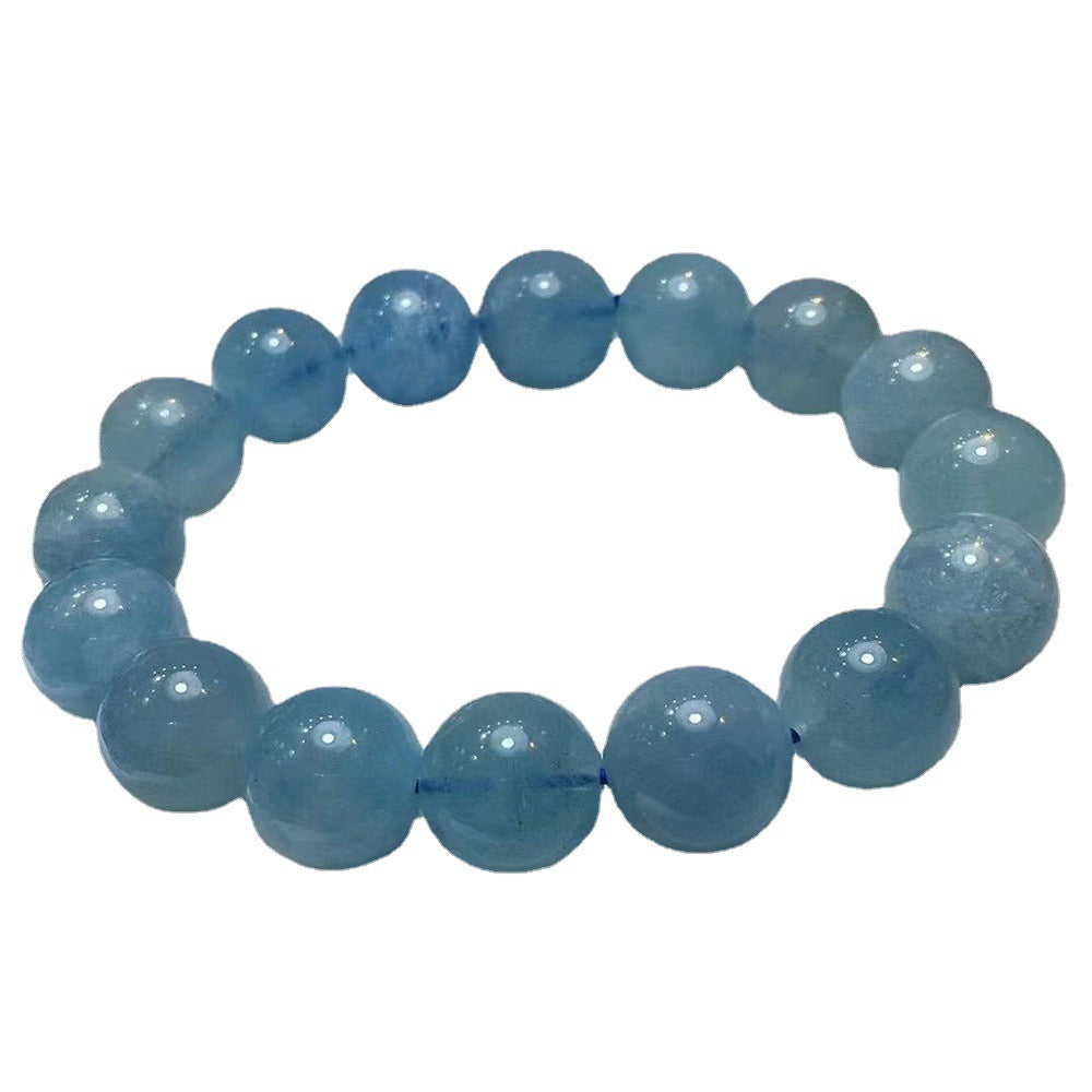 Natural Aquamarine Single-loop Beaded Bracelet