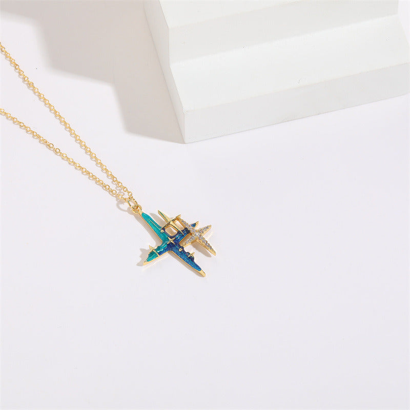 Sun Star Oil Drop Zircon Necklace