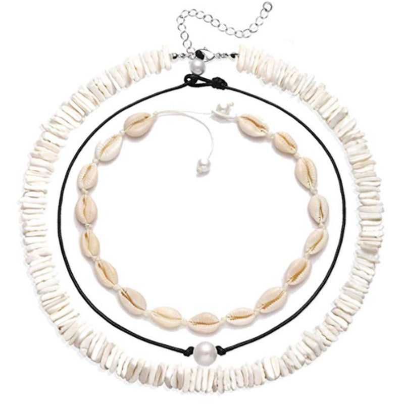Amazon Hot 2019 Shell Necklace European And American Pearls Necklace Set Gravel Shell Fragment Necklace For Women Necklace