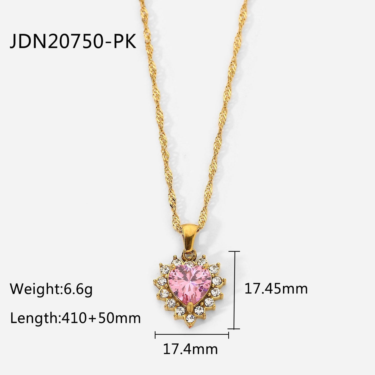 Women's Fashion Zircon Heart Necklace