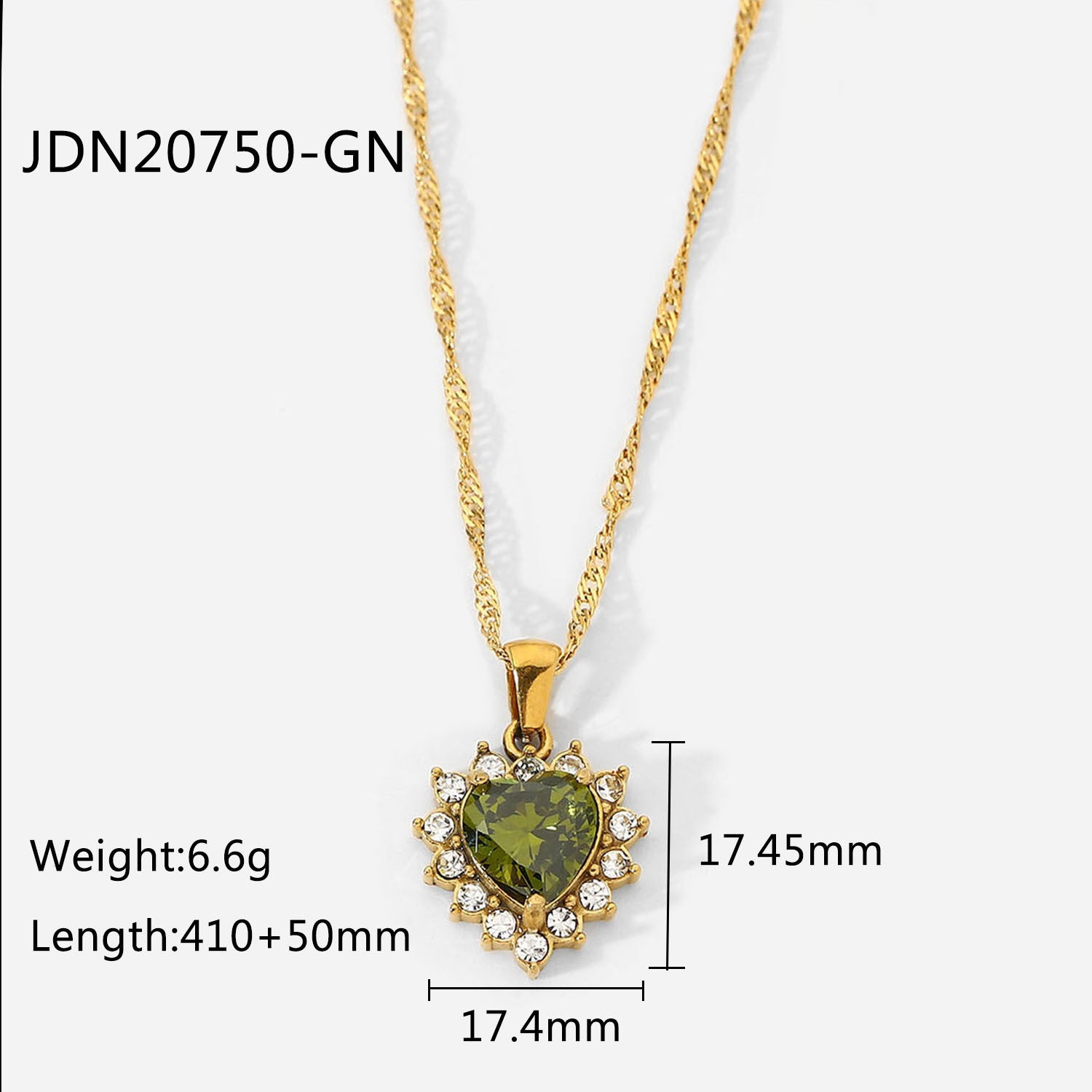 Women's Fashion Zircon Heart Necklace