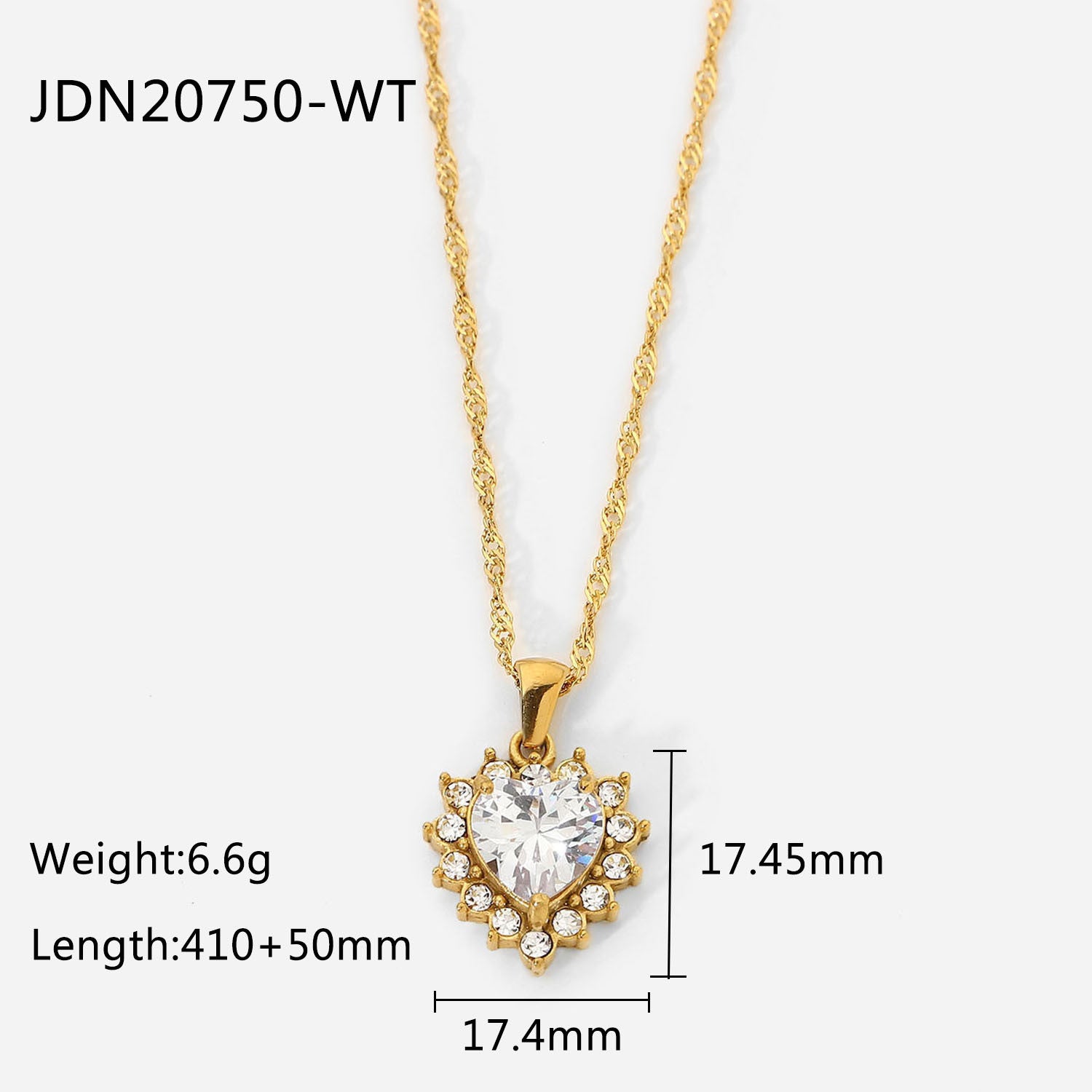 Women's Fashion Zircon Heart Necklace