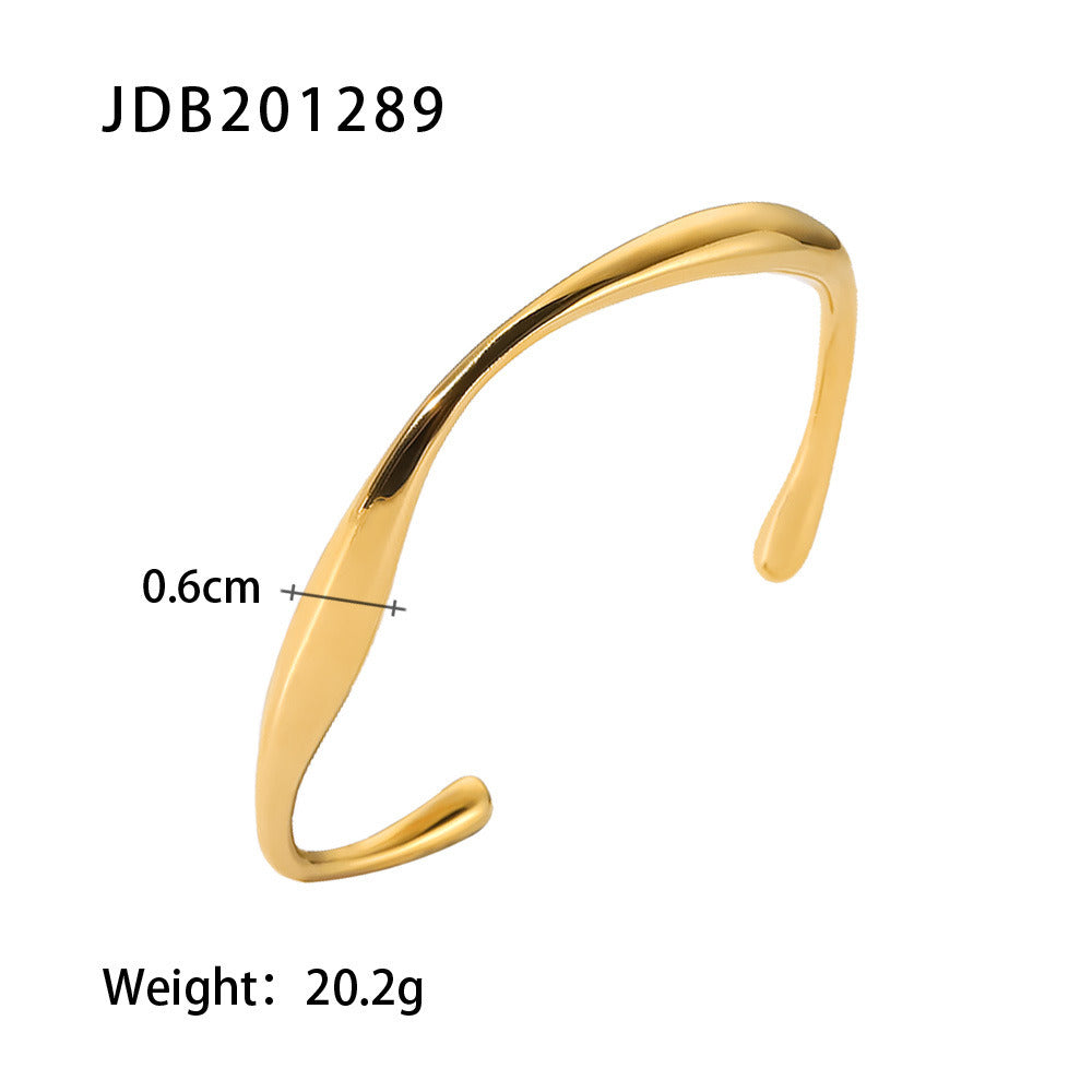 18K Gold Stainless Steel Shaped Bracelet