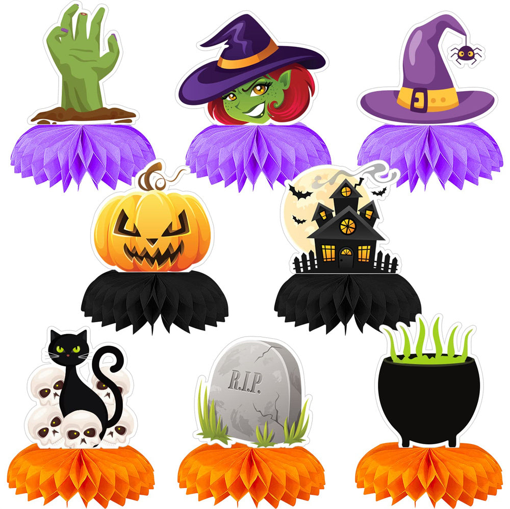 9PCS Halloween Honeycomb Table Centerpieces, Girls Halloween Party Decorations