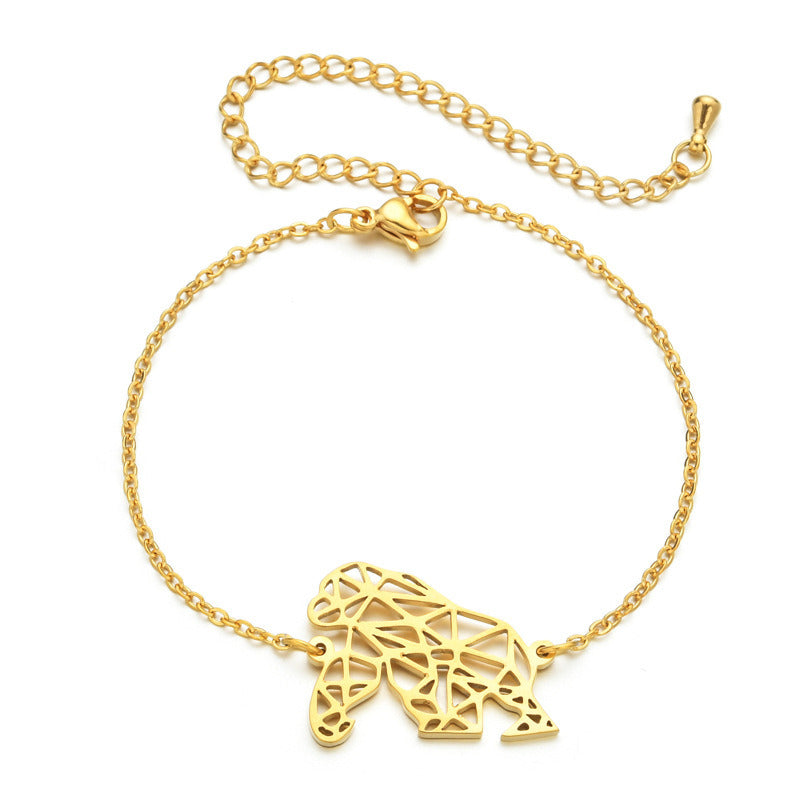 18K Electroplated Stainless Steel Chain Animal Bracelet Anklet Dual Use