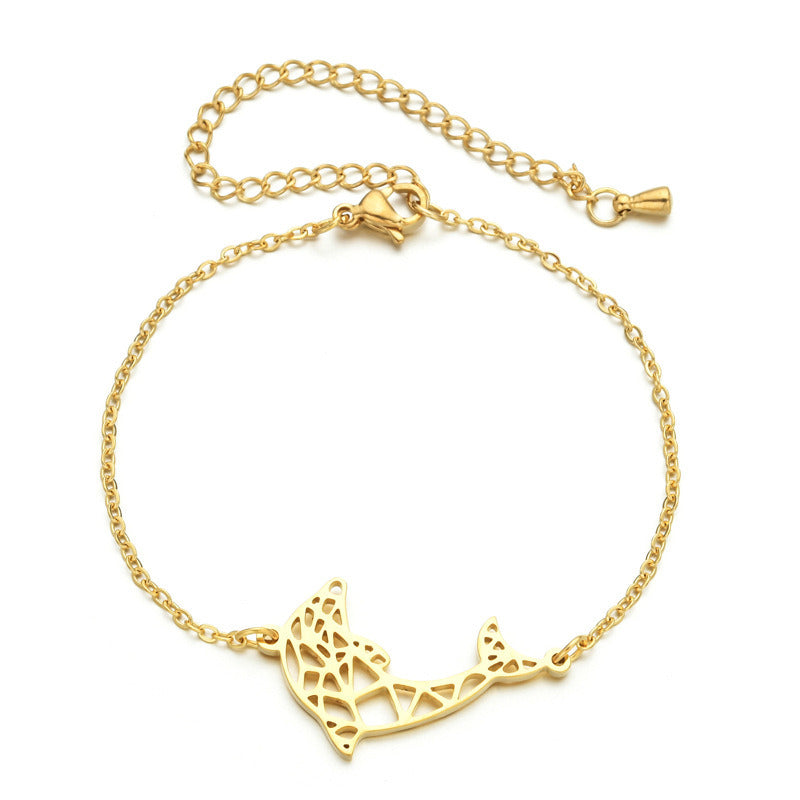 18K Electroplated Stainless Steel Chain Animal Bracelet Anklet Dual Use