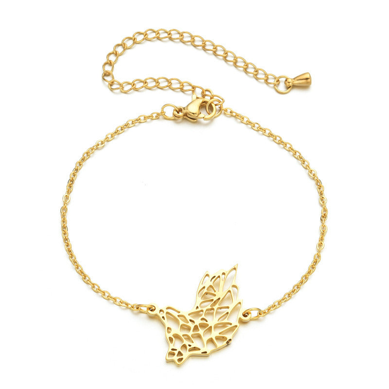 18K Electroplated Stainless Steel Chain Animal Bracelet Anklet Dual Use