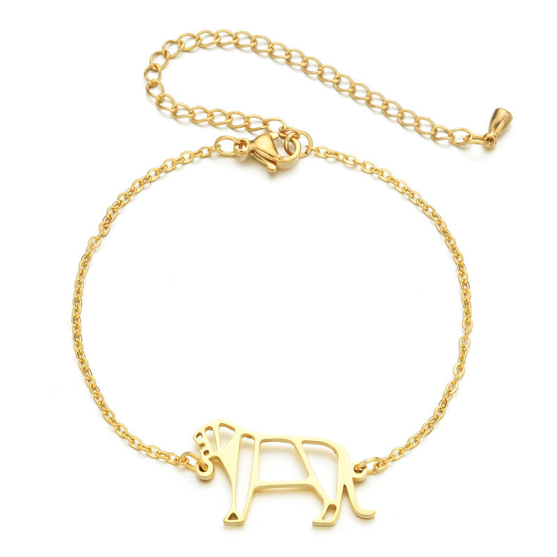 18K Electroplated Stainless Steel Chain Animal Bracelet Anklet Dual Use