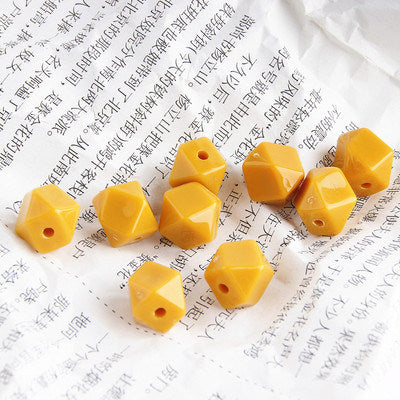 Japanese-style Retro Straight Hole Polygon Acrylic Beads Accessories DIY