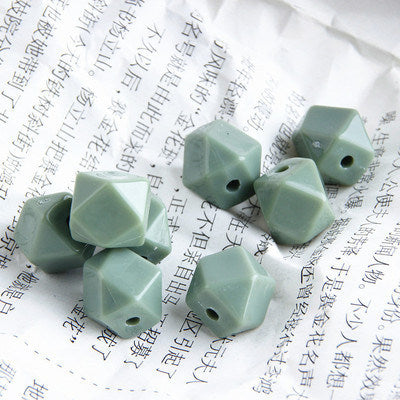 Japanese-style Retro Straight Hole Polygon Acrylic Beads Accessories DIY