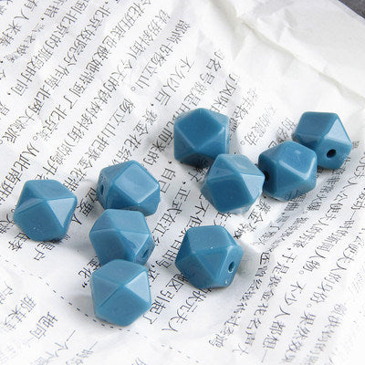 Japanese-style Retro Straight Hole Polygon Acrylic Beads Accessories DIY