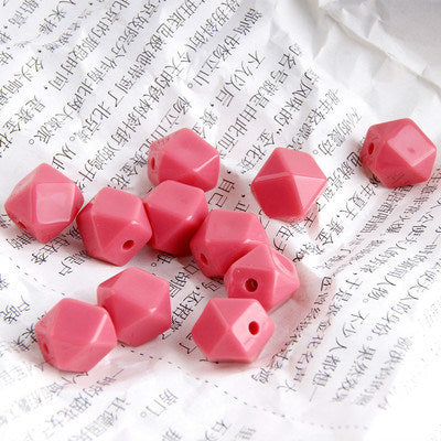 Japanese-style Retro Straight Hole Polygon Acrylic Beads Accessories DIY