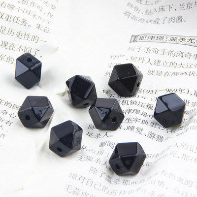 Japanese-style Retro Straight Hole Polygon Acrylic Beads Accessories DIY