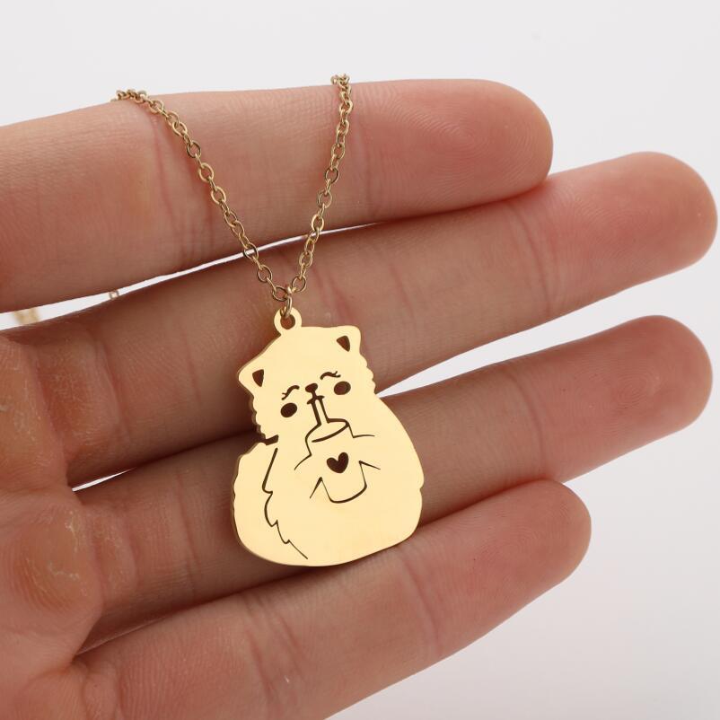 Ins Light Luxury Personality Cute Cartoon Animal Pendant Necklace