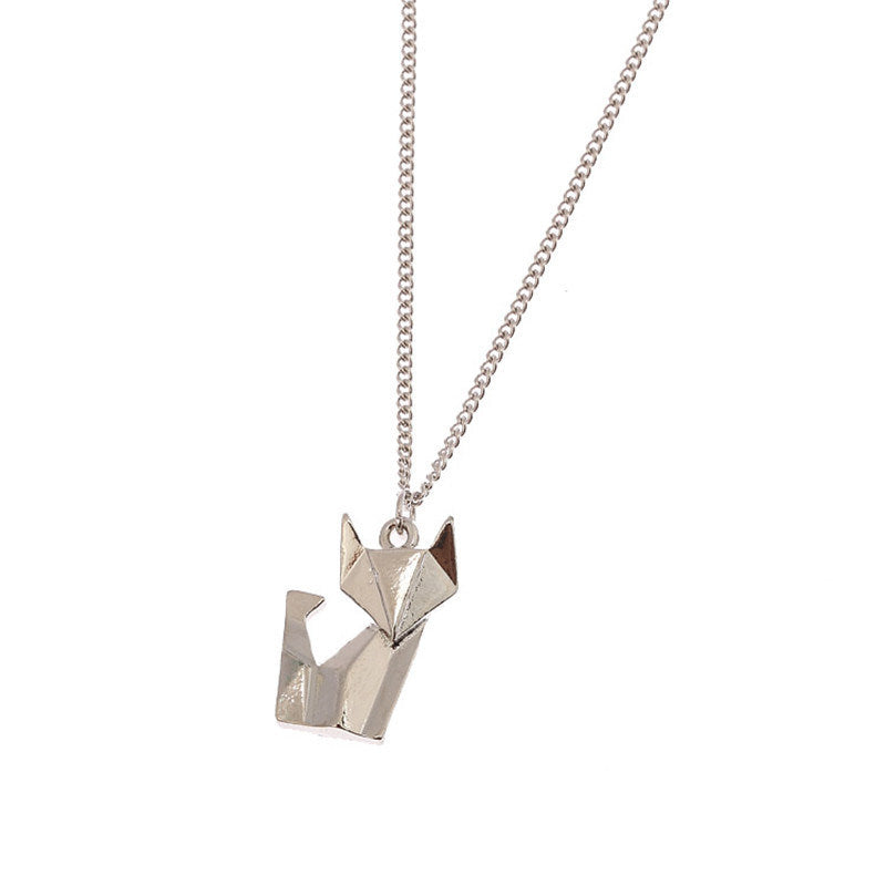 Versatile Three-dimensional Geometric Origami Animal Short Necklace