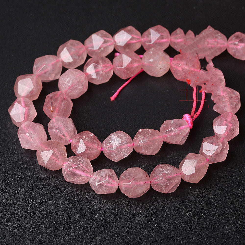 Creative Strawberry Crystal Faceted Loose Bead Necklace