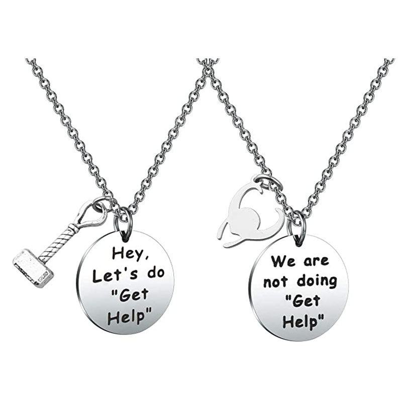 2pcs Hammer Friendship Keychain Necklace