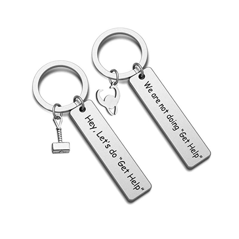 2pcs Hammer Friendship Keychain Necklace