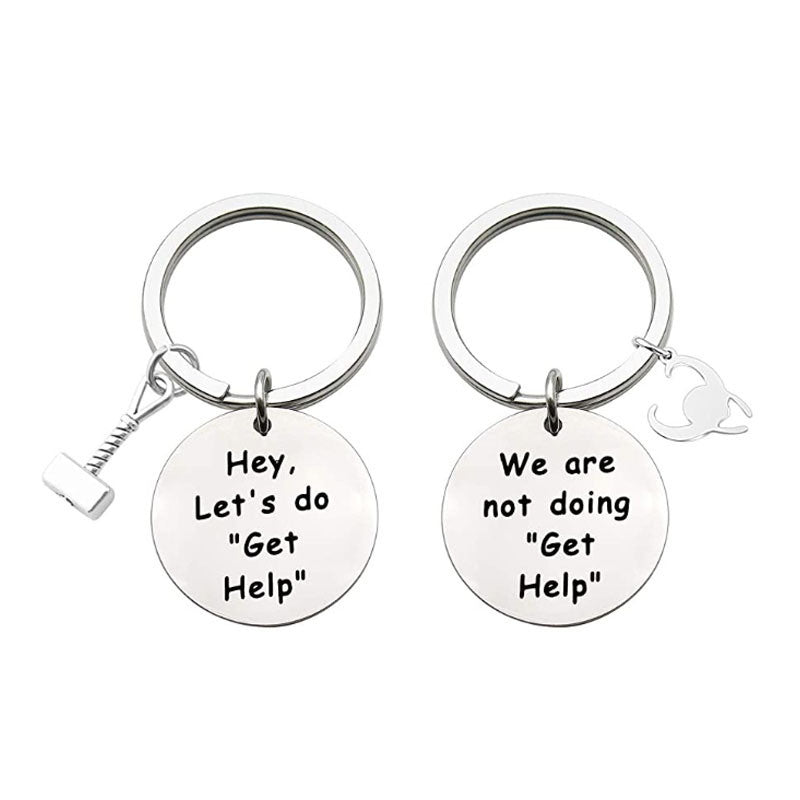 2pcs Hammer Friendship Keychain Necklace