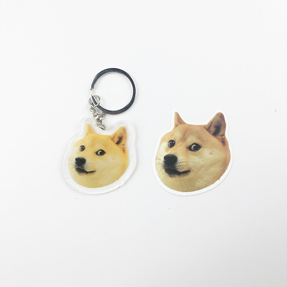 Cartoon Cute Dog Crying Acrylic Transparent Keychain