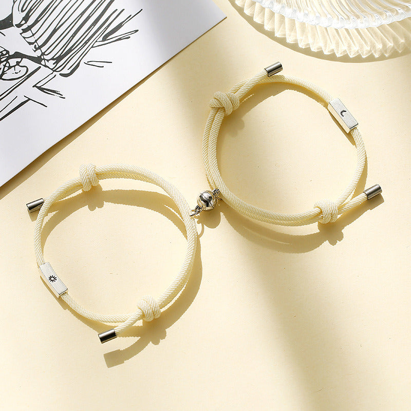 Alloy Sun And Moon Couple Bracelets A Pair