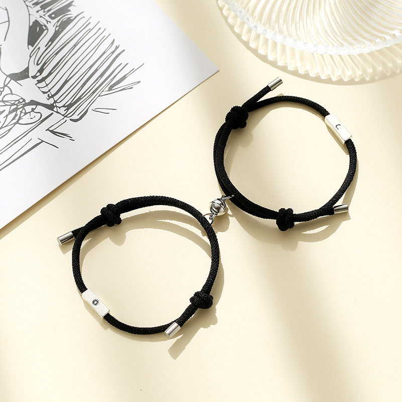 Alloy Sun And Moon Couple Bracelets A Pair