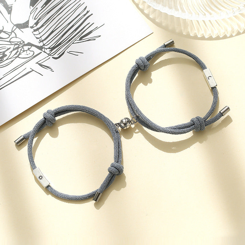 Alloy Sun And Moon Couple Bracelets A Pair