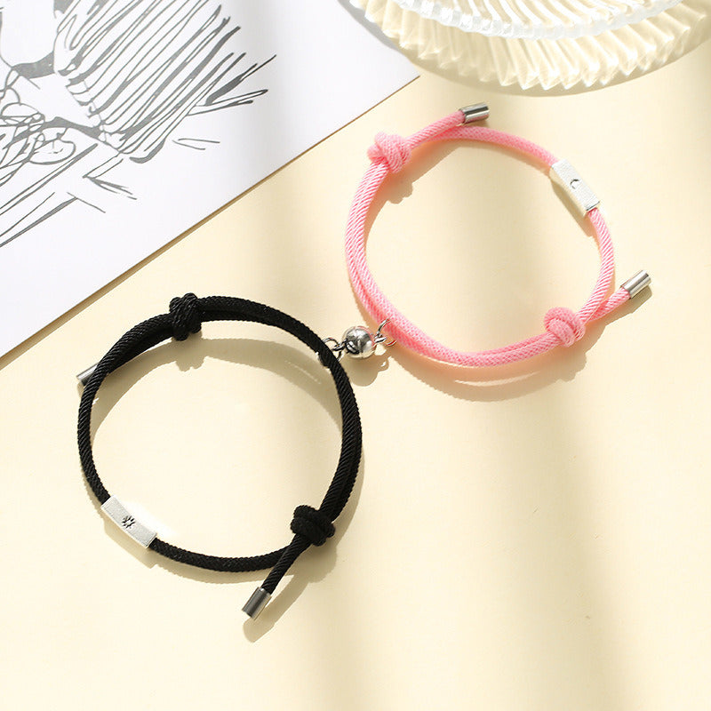 Alloy Sun And Moon Couple Bracelets A Pair