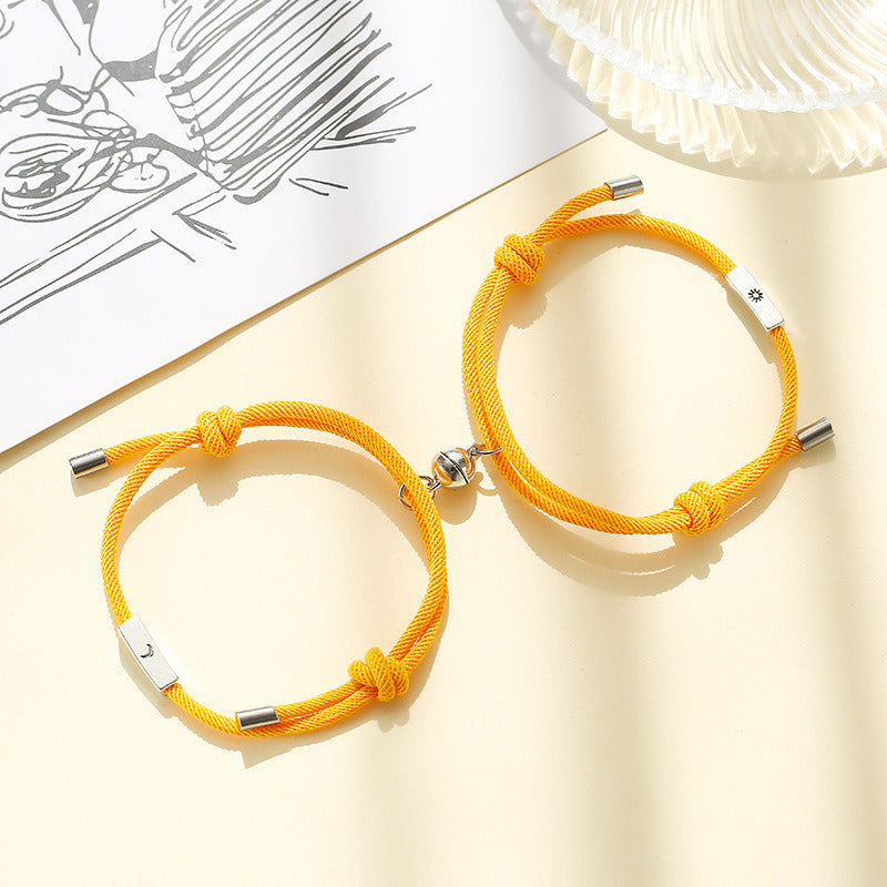 Alloy Sun And Moon Couple Bracelets A Pair