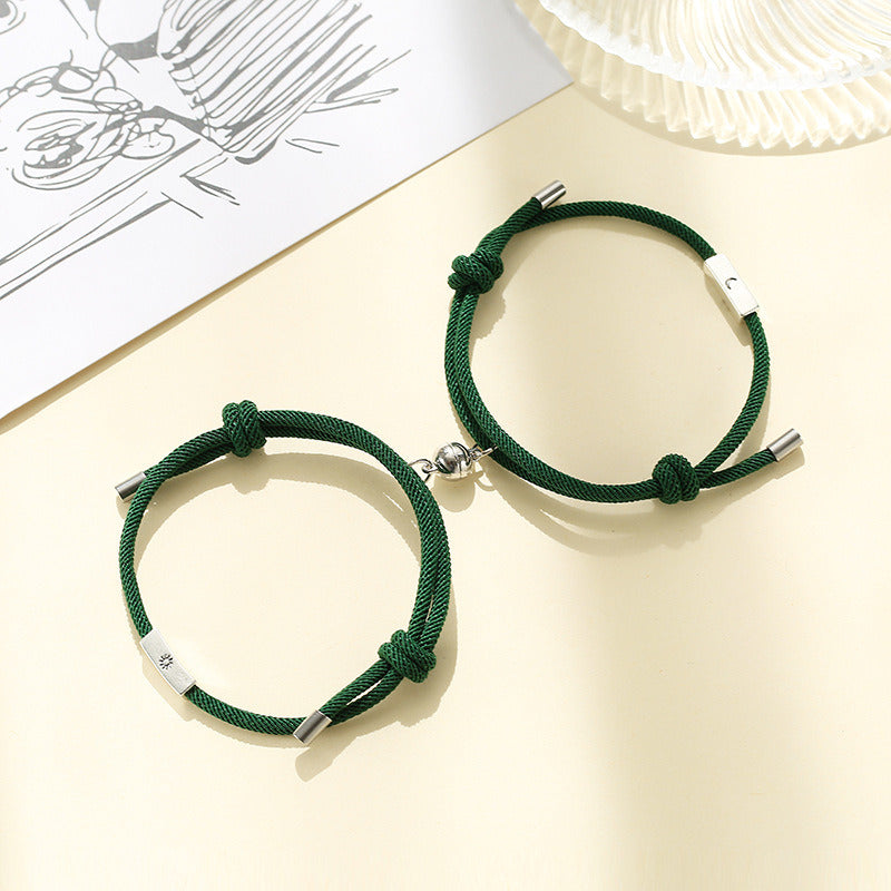 Alloy Sun And Moon Couple Bracelets A Pair