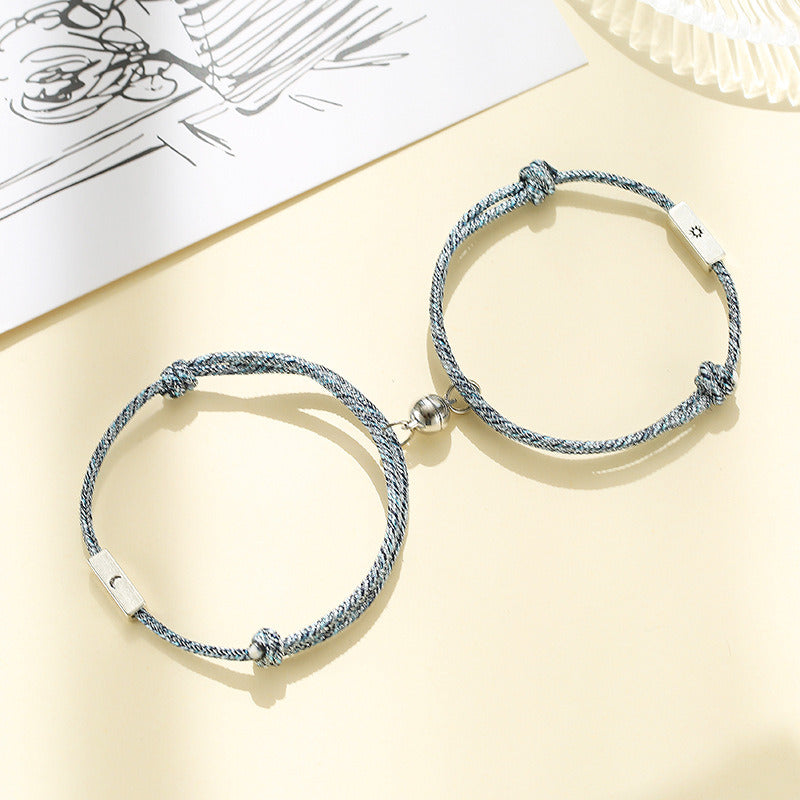 Alloy Sun And Moon Couple Bracelets A Pair