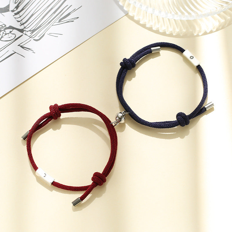 Alloy Sun And Moon Couple Bracelets A Pair