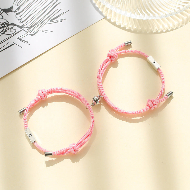 Alloy Sun And Moon Couple Bracelets A Pair